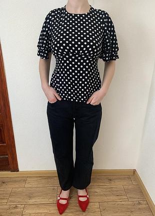Стильная блуза в горох