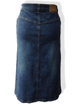 Стильная джинсовая юбка с разрезом,с кружевом2 фото