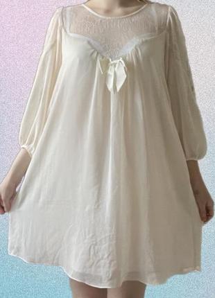 Ніжна легка сукня з ажурними рукавами1 фото