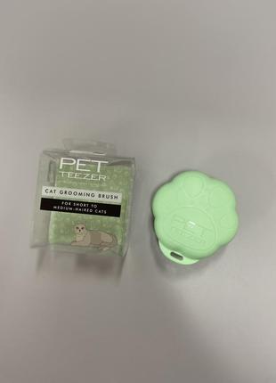 Гребінець для вичісування кота tangle teezer pet teezer cat grooming green