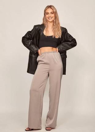 Атласні штани з тонкою еластичною талією na-kd