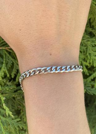 Браслет цепочка мужской из нержавеющей стали 5 мм кубинское плетение