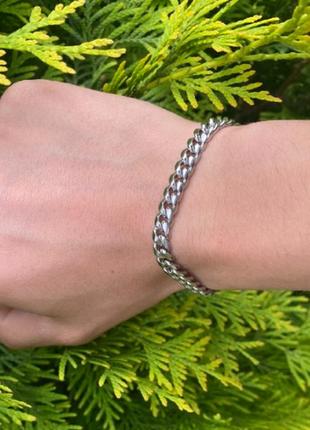 Браслет цепочка из нержавеющей стали 6 мм кубинское плетение