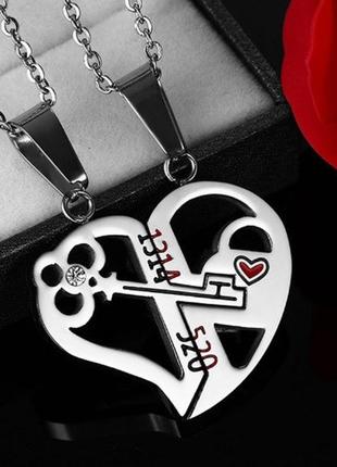 Парні кулони для закоханих ключ у серце2 фото