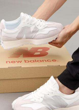 Женские кроссовки new balance 327 white beige 36-37-38-39-40-41