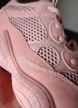 Пудровые розовые кроссовки кеды изи 5005 фото