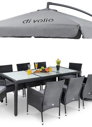Зонт садовый стоячий для террасы, пляжа с наклоном empoli 350см серый+ основа садового зонта