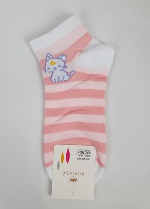 Короткие женские носки с котами набор 5 пар. летние носки с животными. носки из хлопка с котиками4 фото