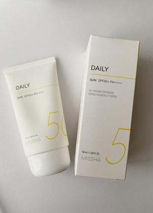 Солнцезащитный крем, missha, all around safe block - daily sun, spf50+ pa++++, 50 мл