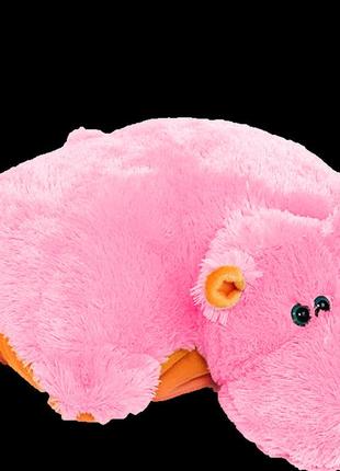 Подушка алина бегемот 55 см розовый
