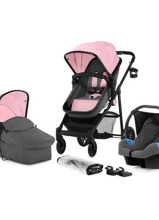 Универсальная коляска 3 в 1 kinderkraft juli pink (kkwjulipnk3000)