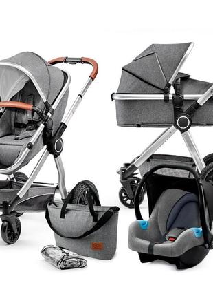 Універсальна коляска 3 в 1 kinderkraft veo gray (kkwveogry30000)