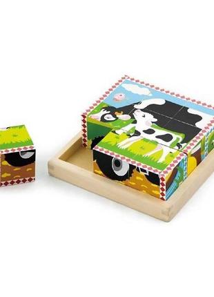 Пазл-кубики viga toys "ферма" (59789)