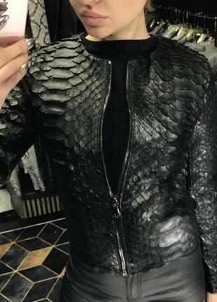 Ексклюзивна статусна куртка з натуральної шкіри дикого пітону драгон dragon