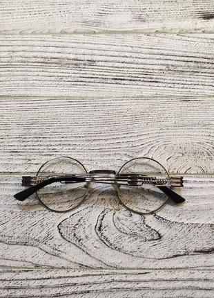 Солнцезащитные очки круглые, прозрачные, унисекс в  металлической  оправе7 фото