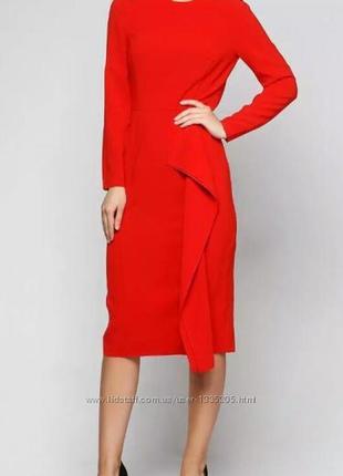 Плаття сукня платье червоне красное футляр міді міді бренд h&m нове2 фото