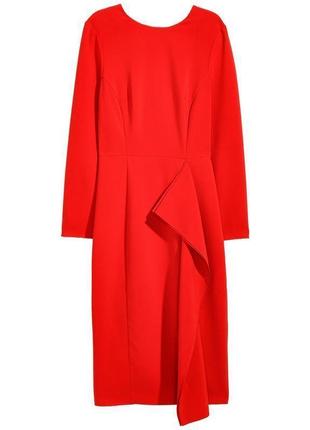 Плаття сукня платье червоне красное футляр міді міді бренд h&m нове1 фото