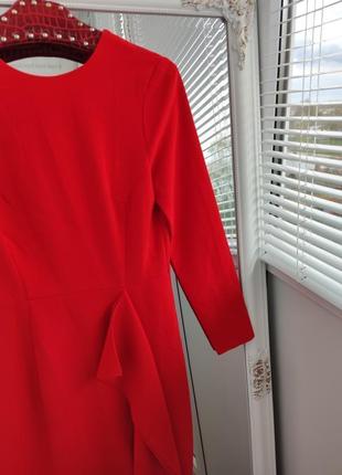Плаття сукня платье червоне красное футляр міді міді бренд h&m нове6 фото