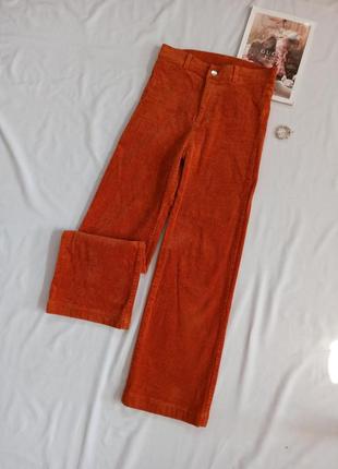 Вельветовые укороченные прямые джинсы1 фото