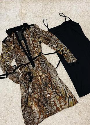 Сукня двійка напівпрозора принт змія