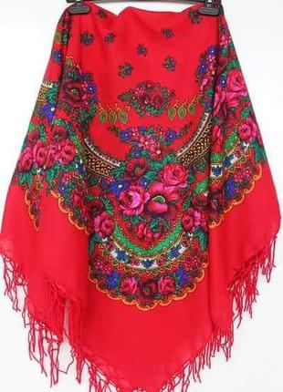 Українська народна національна хустка, украинский платок, 120*120 см, різні кольори3 фото