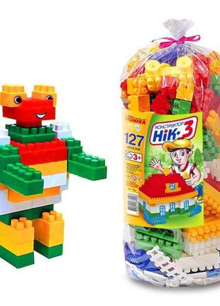 Детский конструктор блочный "ник-3", тм юника 0903