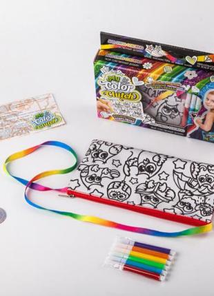 Набор для творчества my color clutch, клатч-пенал раскраска совушки, фломастеры, ccl-02-02