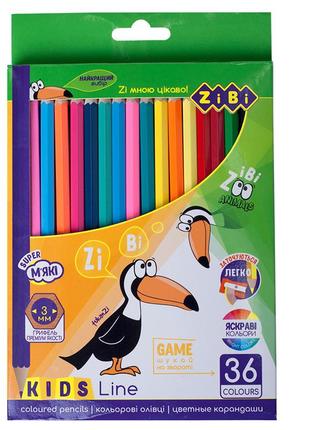 Цветные карандаши, 36 цветов, kids line, zb.2417