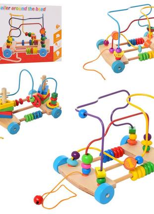 Деревянная игрушка центр развивающий лабиринт на проволоке, md1241