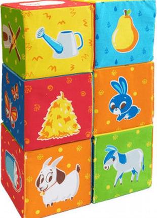 Набір м'яких кубиків "тварини на фермі", мс090601-05