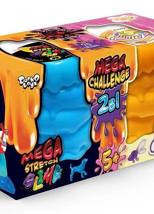 Слайм лизун 2в1 mega stretch slime и fluffy slime, украинский, fls-03-01u