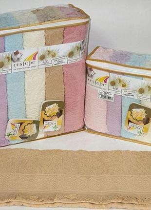 Набір рушників cestepe cotton delux jacquard 6 штук, 50х90см, 2636_stella