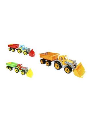 Трактор "технок", с ковшом и прицепом, 35см, тм технок, 3688