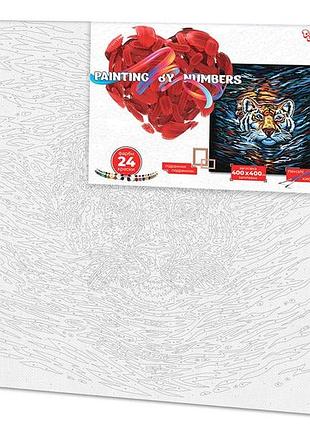 Картина за номерами "тигр" 40см*40см, kpne-02-03