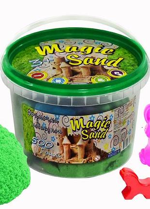 Кинетический песок стратег magik sand, 0.500 кг, зеленый, 371-5s