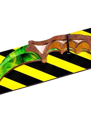 Ніж іграшковий дерев'яний "керамбит" смарагд, 857019