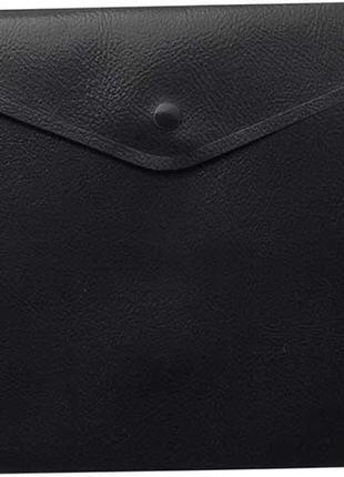 Папка-конверт а5 на кнопці, прозора, чорна, bm.3935-01