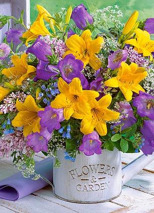 Пазлы castorland 1000 элементов "букет из лилий и колокольчиков", с-104642