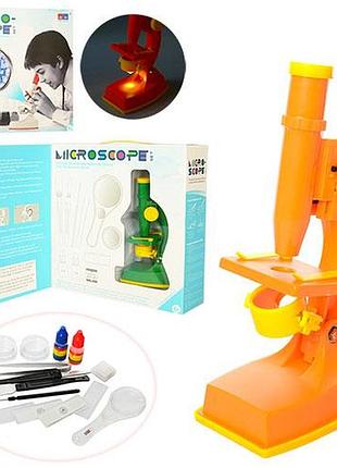 Микроскоп детский 20см, инструменты, линзы, свет, 2 цвета, 3102c