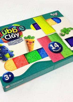 Детский набор для творчества danko toys "bubble clay" 14 цветов, bbc-05-01