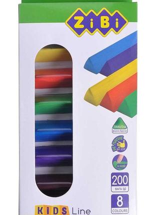 8 кольорів пластилін, 200гр., kids line, zb.6226