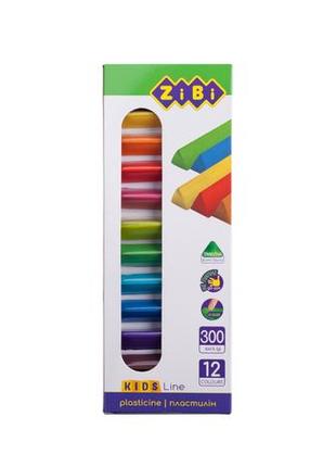 Пластилін zibi "kids line", 12 кольорів, zb.6227