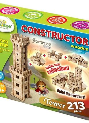 Дерев'яний конструктор "вежа", 213 деталей, кондервежа