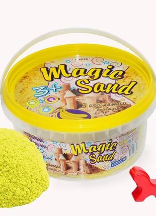 Кинетический песок стратег magik sand, 0.350 кг., желтый, с ароматом банана, 370-12s