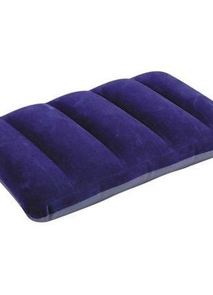 Надувная подушка intex 68672 синяя велюр