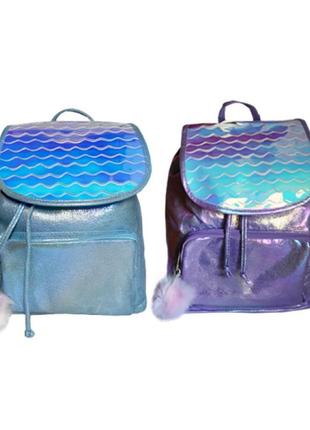 Рюкзак на затяжках 33*28*12см, фиолетово-голубой, 136901 фото