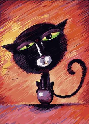 Картина за номерами кот на кулі, 40х50 см, va-2663