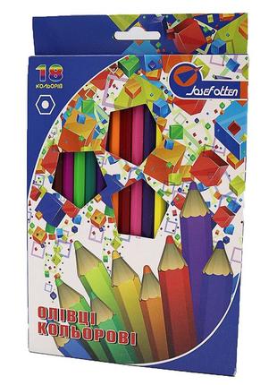 Набір кольорових олівців j. otten геометрія пластикові 18 кольорів, 1051qw_18