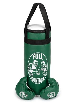 Боксерский набор большой, груша для бокса, 21х58 см, зеленый, бокс/бол/зел