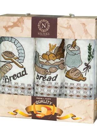 Набор кухонных полотенец nilteks caffe roma 3шт, 35*50см, 3441